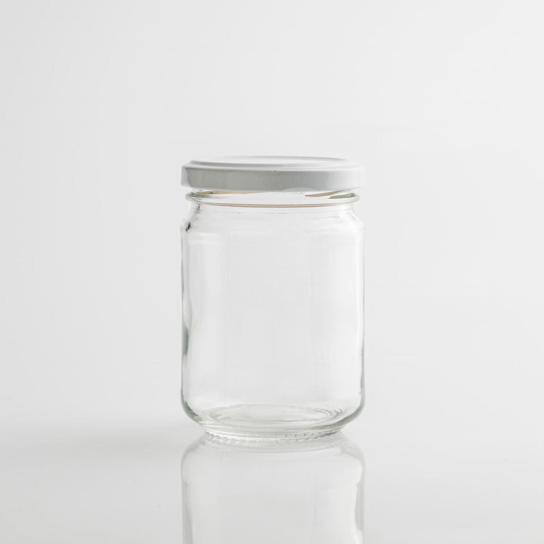 250ml Glass Jar with White lid
