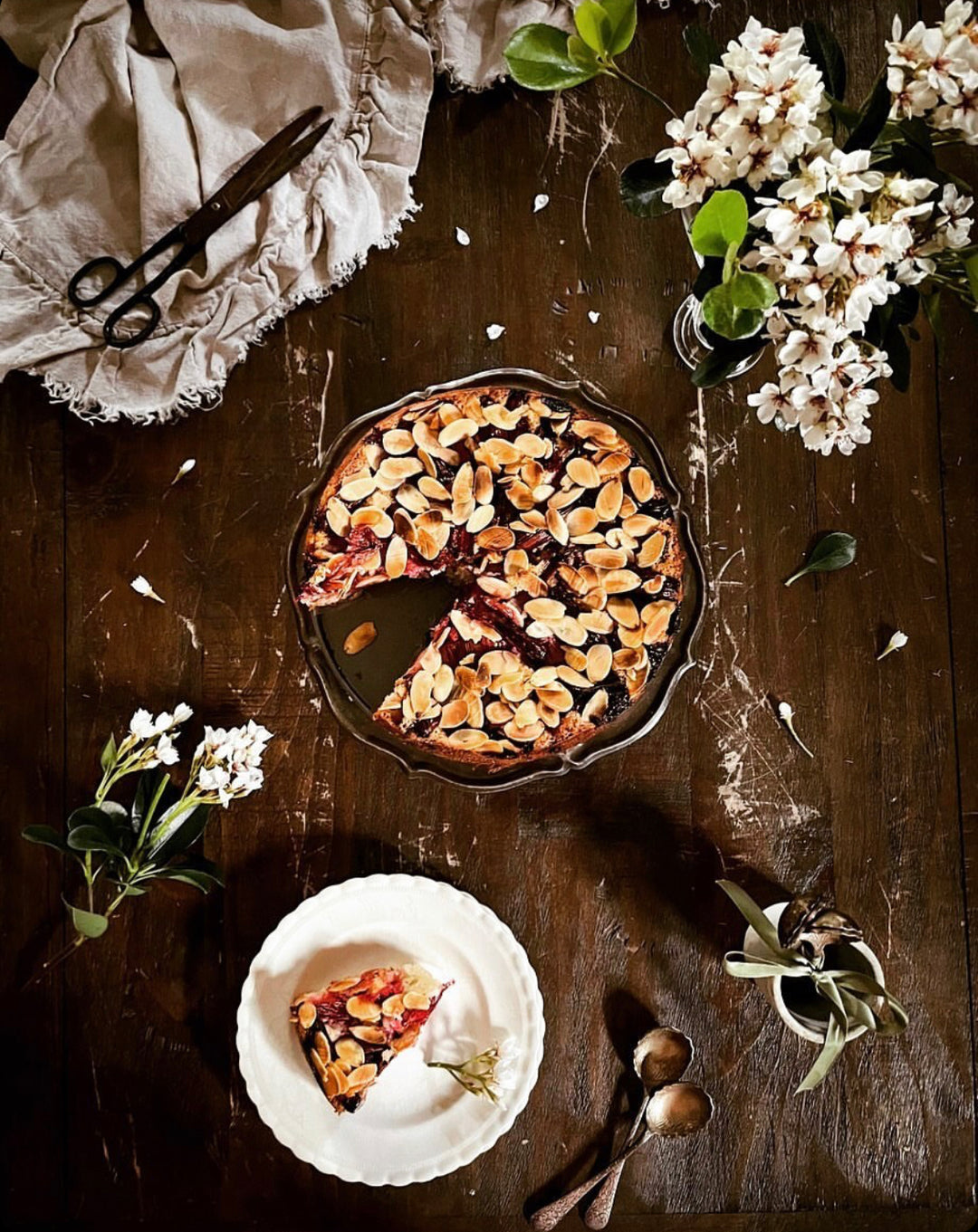 Rhubarb Almond Cake