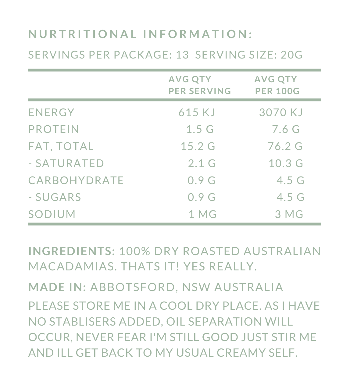 Australian Macadamia Nut Butter 250ml