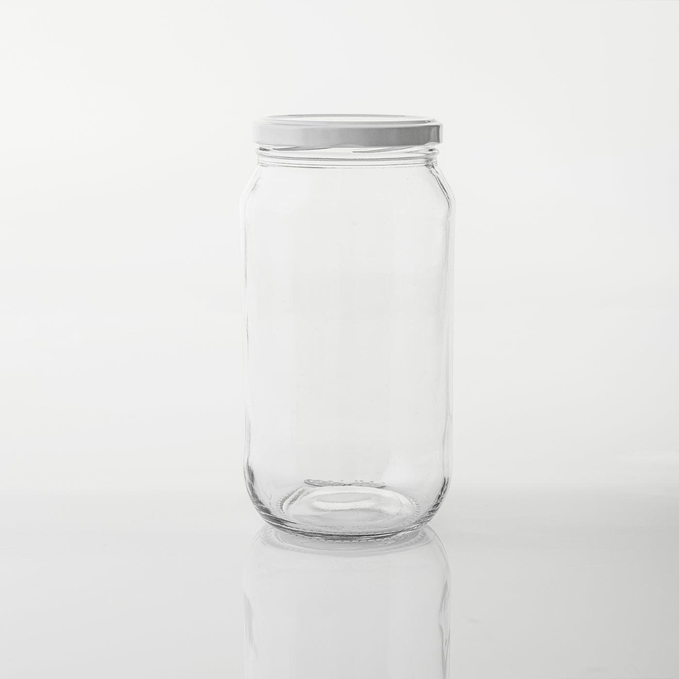 1L Glass Jar with White Lid