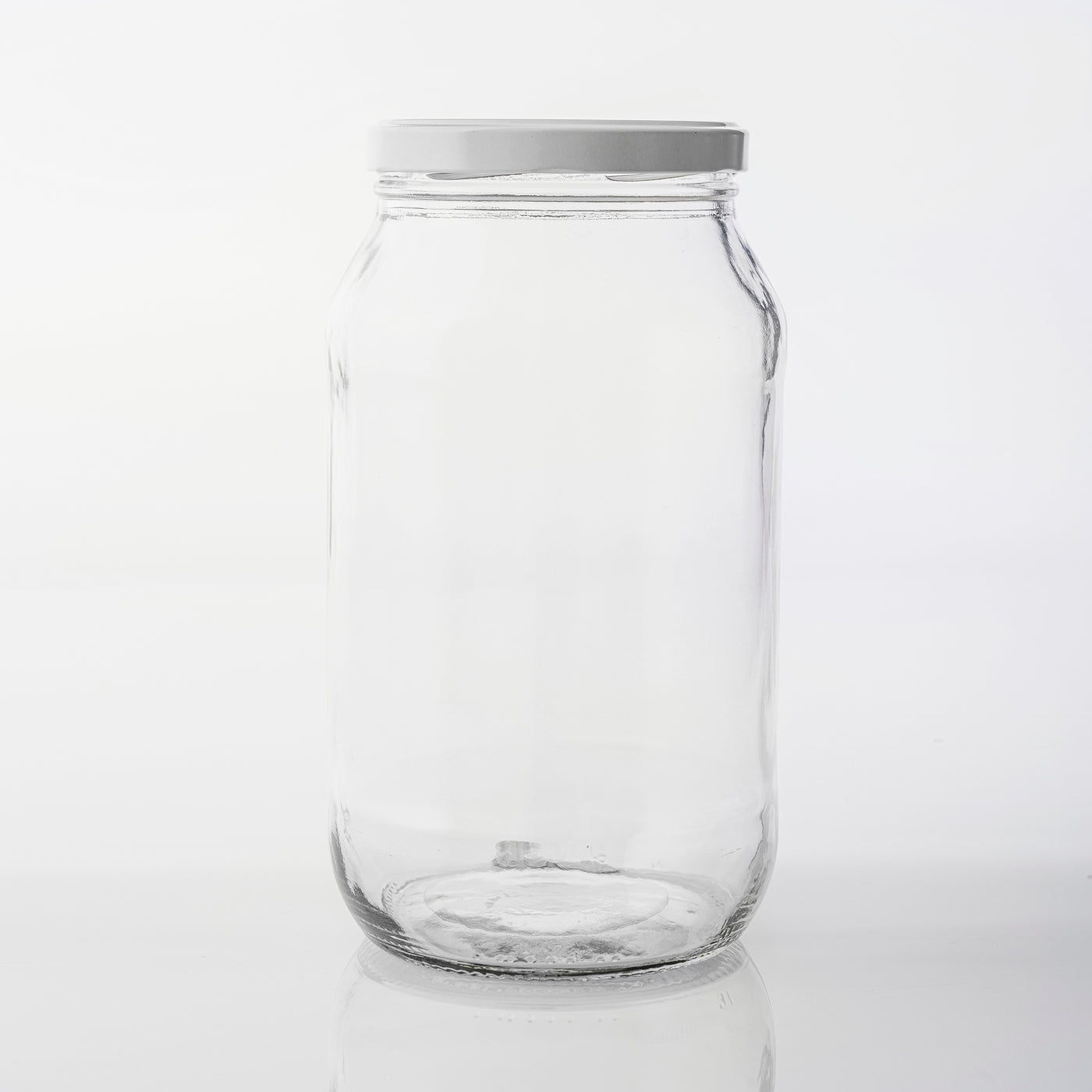 2L Glass Jar with White Lid