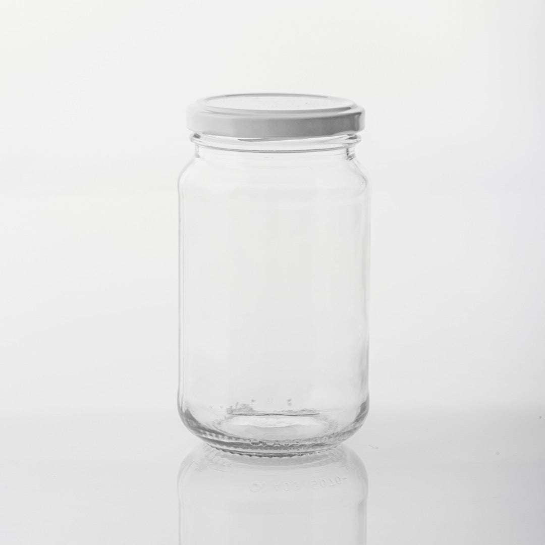 314ml Glass Jar with White Lid